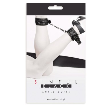 Kajdanki-SINFUL ANKLE CUFFS BLACK